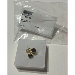 Gold Over 925 Sterling Silver Garnet Stud Earrings, MSRP 46.99 New With Tags